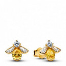 PANDORA Pendientes de Botón Abeja Miel 264559C01