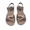 Nature Feet Sandalias dinámicas 4486-KAKI-BRONCE-BEIGE-AC