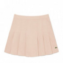 Falda Corta Plisada de Algodón Elástico  LACOSTE