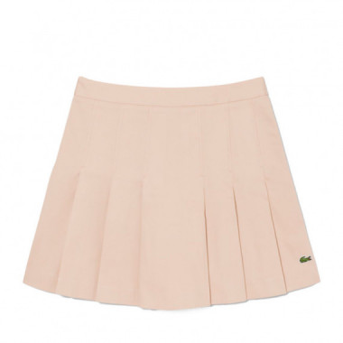Falda Corta Plisada de Algod&oacute;n El&aacute;stico  LACOSTE