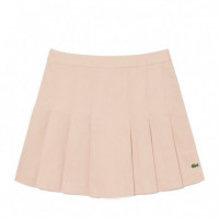 Falda Corta Plisada de Algodón Elástico  LACOSTE