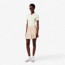 Falda Corta Plisada de Algodón Elástico  LACOSTE