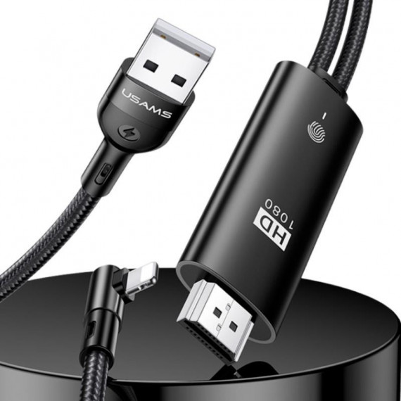 Cable Lightning To HDMI 2 Metros Negro USAMS