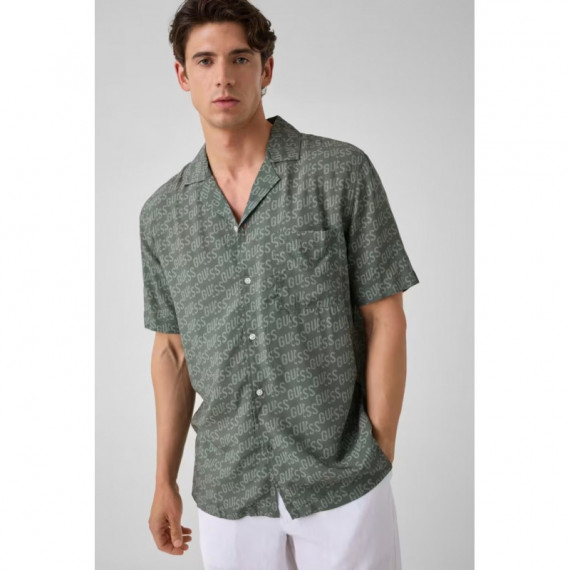 Camisa de manga corta y estampado Wavy Logo de Guess
