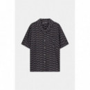 Camisa de manga corta y estampado Wavy Logo de Guess