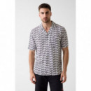 Camisa de manga corta y estampado Wavy Logo de Guess