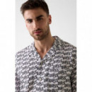 Camisa de manga corta y estampado Wavy Logo de Guess
