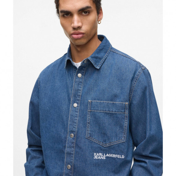 KLJ REGULAR DENIM SHIRT DARK BLUE