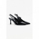 SIENNA RIBBON SLING BLACK PATENT LTHR