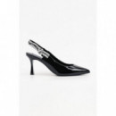 SIENNA RIBBON SLING BLACK PATENT LTHR