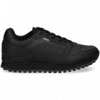 Deportivo Piel+malla Print Negro  HUGO BOSS