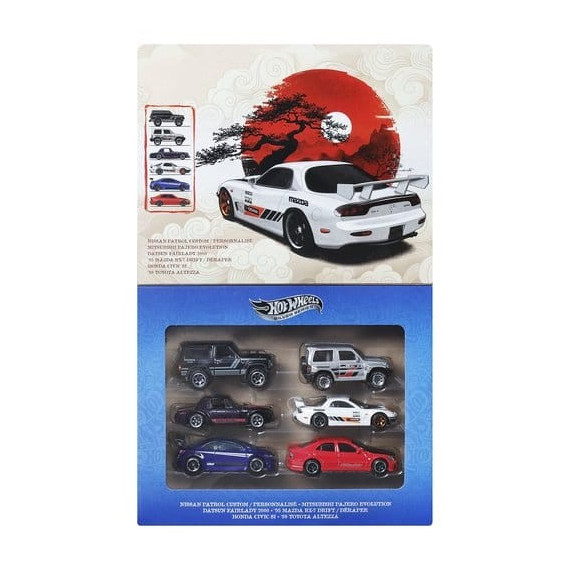 Pack de 6 Vehículos Hot Wheels Silver Series  Die-cast 1/64 Streets Of Japan  MATTEL