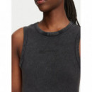 Klj Washed Rib Tank Dress Black  KARL LAGERFELD