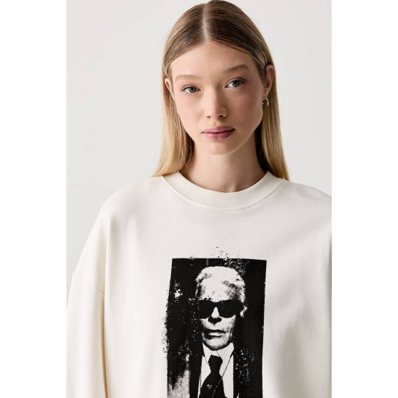 Klj Boxy Karl Kameo Sweat Egret  KARL LAGERFELD