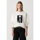 Klj Boxy Karl Kameo Sweat Egret  KARL LAGERFELD
