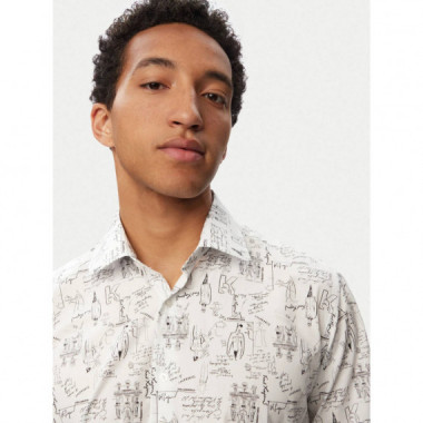 Shirt Modern Fit White/black  KARL LAGERFELD