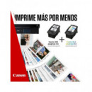CANON Pack Tinta 510 Negra + 511 Color +50 Hojas 4"X6" Glossy Photo Paper