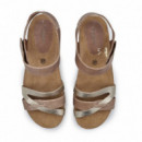 Nature Feet Sandalias con una sutil cuña 5803-BEIGE-BUGUI PLATINO