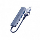Hub Aluminio COOLBOX HUB4 Lite Usb-c + Adaptador Usb-a