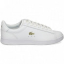 Zapatilla Logo Oro Piel Blanco  LACOSTE