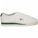 Zapatilla Retro Pespuntes Piel Blanco  LACOSTE