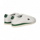 Zapatilla Retro Pespuntes Piel Blanco  LACOSTE
