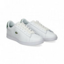 Zapatilla Logo Oro Verde Piel Blanco  LACOSTE