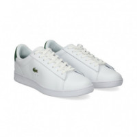 Zapatilla Logo Oro Verde Piel Blanco  LACOSTE