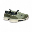 Zapatilla ante Perforado Tejido Verde  LACOSTE