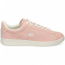Zapatilla ante Perforado Tejido Rosa  LACOSTE