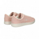 Zapatilla ante Perforado Tejido Rosa  LACOSTE