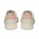 Zapatilla Lovo/talon Rosa Piel Blanco  LACOSTE