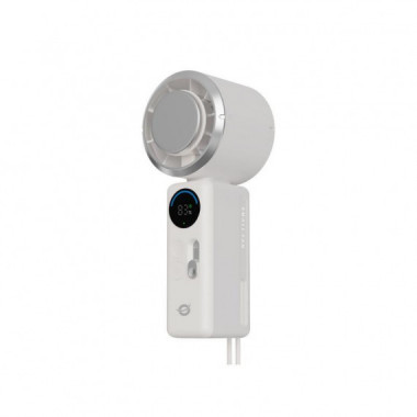 Mini Ventilador Port&aacute;til CONCEPTRONIC con Pantalla Digital y Placa Enfriadora Recargable Blanco (AERIVA03C)