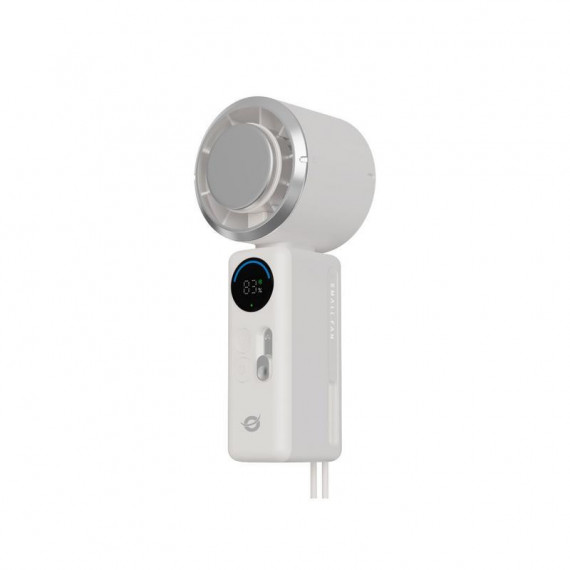 Mini Ventilador Portátil CONCEPTRONIC con Pantalla Digital y Placa Enfriadora Recargable Blanco (AERIVA03C)