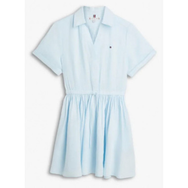 TOMMY HILFIGER - Ess Linen Short Ss Dress - Cyr - F|WW0WW48950/CYR