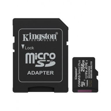 KINGSTON Tarjeta Memoria Micro Sdxc 256GB con Adaptador  150MB/S V10 A1 Clase 10