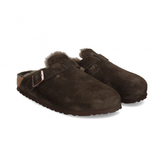 Zueco Pelo Interior ante Moka  BIRKENSTOCK