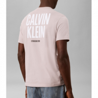 Camiseta CALVIN KLEIN Block Font Ceniza Rosa