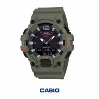 CASIO HDC-700-3A2 | Reloj Analógico-digital Verde con Telememo, Hora Mundial y 100 M