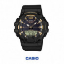 CASIO HDC-700-9A | Reloj Analógico-digital Negro y Dorado con Telememo, Hora Mundial y 100 M