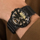CASIO HDC-700-9A | Reloj Analógico-digital Negro y Dorado con Telememo, Hora Mundial y 100 M