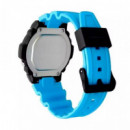 CASIO W-219H-2A2 | Reloj Digital Negro y Azul con Luz Led, Cronómetro y Resistencia Al Agua 50 M