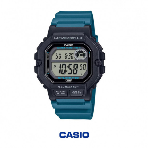 CASIO WS-1400H-3AV | Reloj Deportivo con Memoria 60 Vueltas, Cronómetro y 100 M