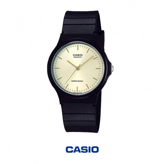 CASIO MQ-24-9E | Reloj Analógico Negro con Esfera Beige