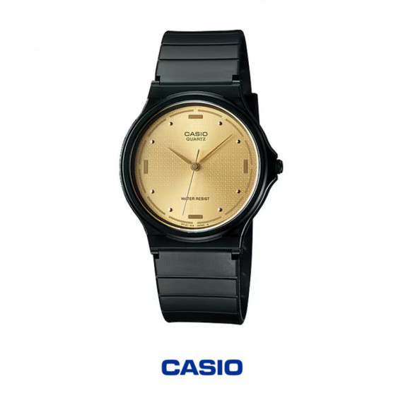 CASIO MQ-76-9AL | Reloj Analógico Negro con Esfera Dorada