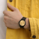 CASIO MQ-76-9AL | Reloj Analógico Negro con Esfera Dorada