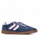 Xti Zapatilla en suave antelina 144170-NAVY