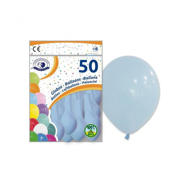 Bolsa de 50 Globos Azul Bebé 9RP5-72