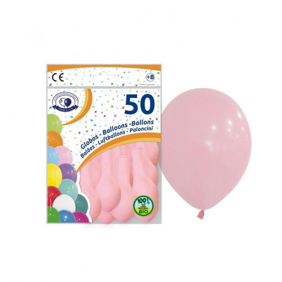 Bolsa de 50 Globos Rosa Bebé 9RP5-73