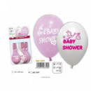 Bolsa de 6 Globos para Baby Shower de Niña 1251